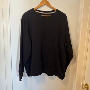 Faded Glory Black Long sleeve Organic Cotton Waffle Knit Size 2XL Oversized